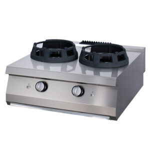 Maxima Gastro Premium Wok Herd - 2 x 28,5 Kochringe - Doppeleinheit - 90 cm Tief - Gas