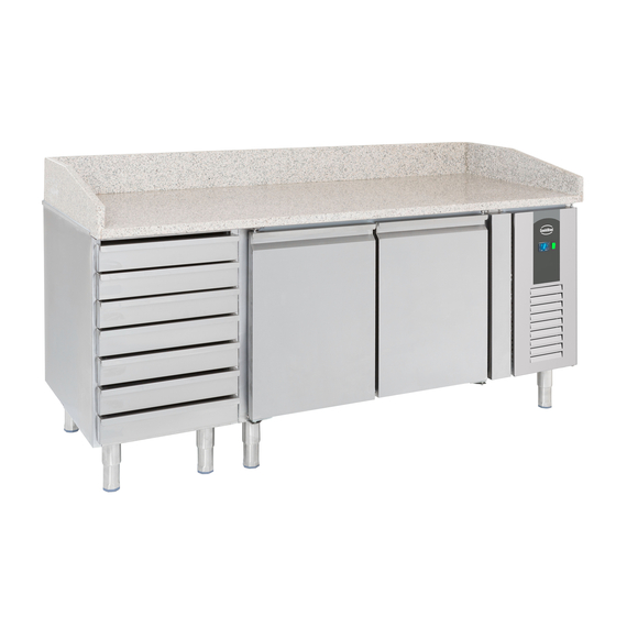 Combisteel Standard Line Pizzatisch 2 Türen 7 Teigschubladen Combisteel Standard Line Pizzatisch 2 Türen 7 Teigschubladen