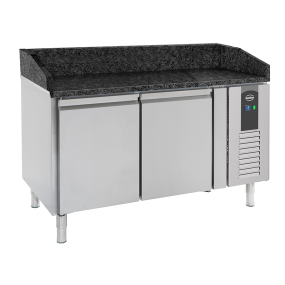 Combisteel Pizzatisch 2 Türen Schwarze Granit-Arbeitsplatte Combisteel Pizzatisch 2 Türen Schwarze Granit-Arbeitsplatte