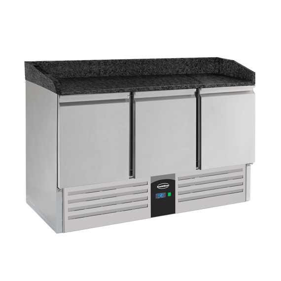 Combisteel Compact Line Pizzatisch 3 Türen Schwarze Granit-Arbeitsplatte Combisteel Compact Line Pizzatisch 3 Türen Schwarze Granit-Arbeitsplatte