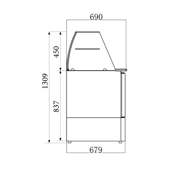 Combisteel Compact Line Gekühlte Saladette mit Glas 3 Türen 1 Combisteel Compact Line Gekühlte Saladette mit Glas 3 Türen