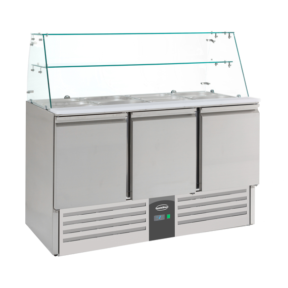 Combisteel Compact Line Gekühlte Saladette mit Glas 3 Türen Combisteel Compact Line Gekühlte Saladette mit Glas 3 Türen