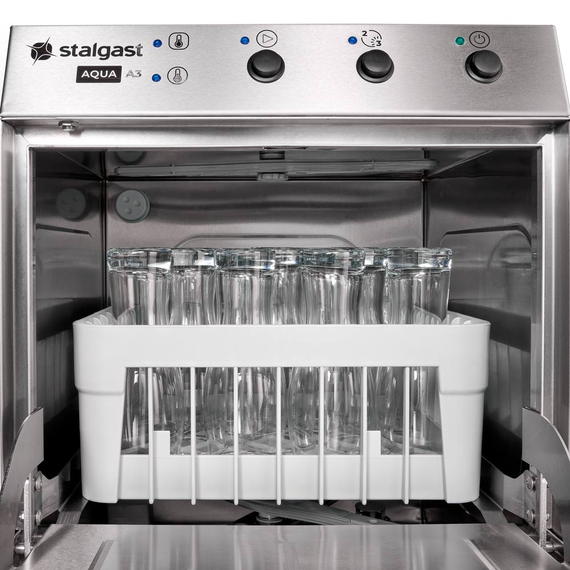 Stalgast Gläserspülmaschine Aqua A3 mit Klarspülmittel- und Reinigerdosierpumpe, 2 Spülprogramme, Korbgröße 400x400 mm 2 Stalgast Gläserspülmaschine Aqua A3 mit Klarspülmittel- und Reinigerdosierpumpe, 2 Spülprogramme, Korbgröße 400x400 mm