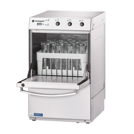 Stalgast Gläserspülmaschine Aqua A3 mit Klarspülmittel- und Reinigerdosierpumpe, 2 Spülprogramme, Korbgröße 400x400 mm Stalgast Gläserspülmaschine Aqua A3 mit Klarspülmittel- und Reinigerdosierpumpe, 2 Spülprogramme, Korbgröße 400x400 mm