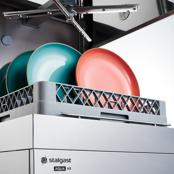 Stalgast Edelstahl Haubenspülmaschine Aqua H5 mit Klarspülmittel-, Reinigerdosierpumpe sowie Klarspül- und Ablaufpumpe, 3 Spülprogramme 2 Stalgast Edelstahl Haubenspülmaschine Aqua H5 mit Klarspülmittel-, Reinigerdosierpumpe sowie Klarspül- und Ablaufpumpe, 3 Spülprogramme