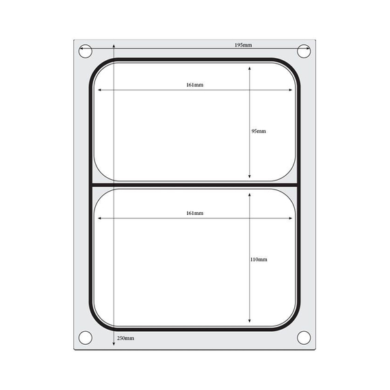 Hendi Matrize für Versiegelungsmaschine, ein zweiteiliger Behälter (227x178 mm) 1 Hendi Matrize für Versiegelungsmaschine, ein zweiteiliger Behälter (227x178 mm)