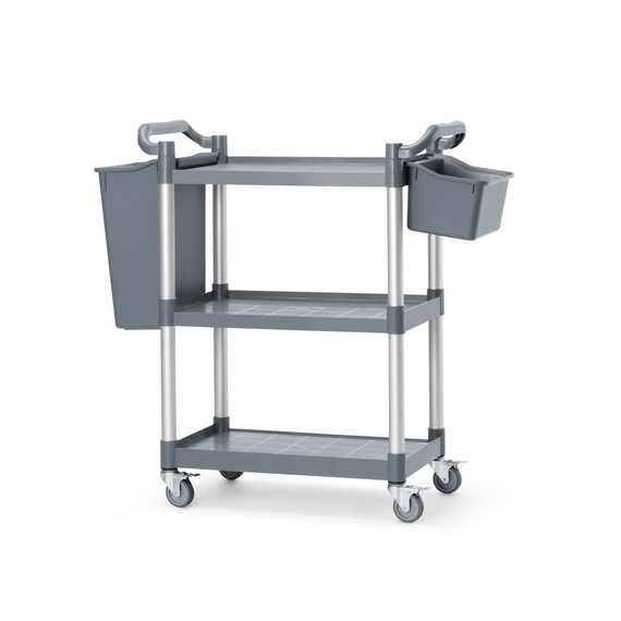 AmerBox Servierwagen aus Polypropylen mit 3 Fächern, klein, 800x420x(H)945mm 3 AmerBox Servierwagen aus Polypropylen mit 3 Fächern, klein, 800x420x(H)945mm