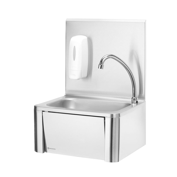 Hendi Handwaschbecken mit Kniebedienung, 400x330x(H)560mm 2 Hendi Handwaschbecken mit Kniebedienung, 400x330x(H)560mm