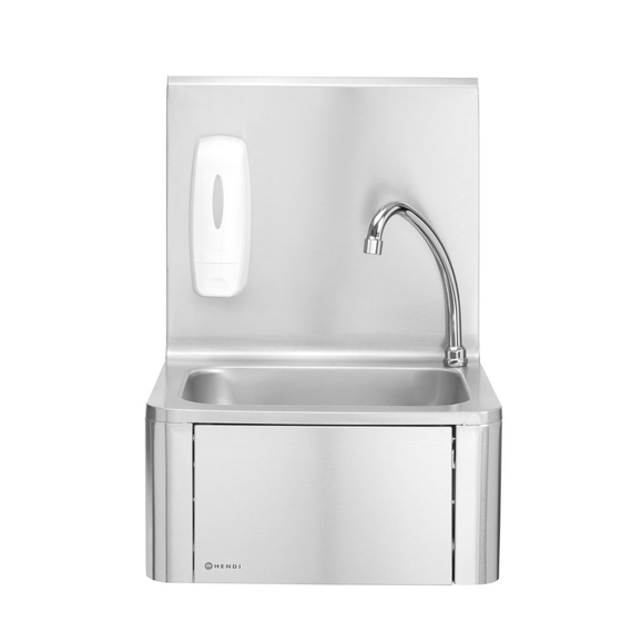 Hendi Handwaschbecken mit Kniebedienung, 400x330x(H)560mm 1 Hendi Handwaschbecken mit Kniebedienung, 400x330x(H)560mm