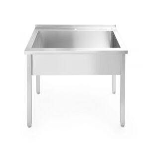 Hendi Tisch mit Einzelwaschwanne, ohne Spritzschutz – verschraubt, Tiefe 600 mm, Budget Line, 1000x600x(H)850mm