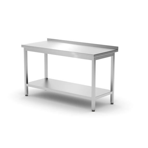 Hendi Wandtisch mit Ablage – verschraubt, Tiefe 600 mm, Profi Line, 1400x600x(H)850mm Hendi Wandtisch mit Ablage – verschraubt, Tiefe 600 mm, Profi Line, 1400x600x(H)850mm