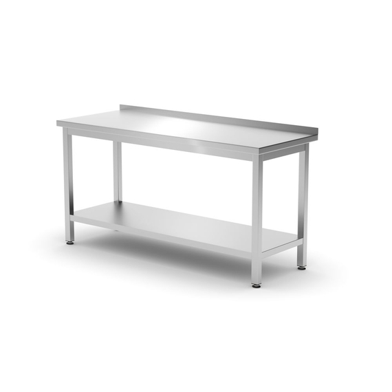 Hendi Wandtisch mit Ablage – verschraubt, Tiefe 600 mm, Profi Line, 1600x600x(H)850mm Hendi Wandtisch mit Ablage – verschraubt, Tiefe 600 mm, Profi Line, 1600x600x(H)850mm