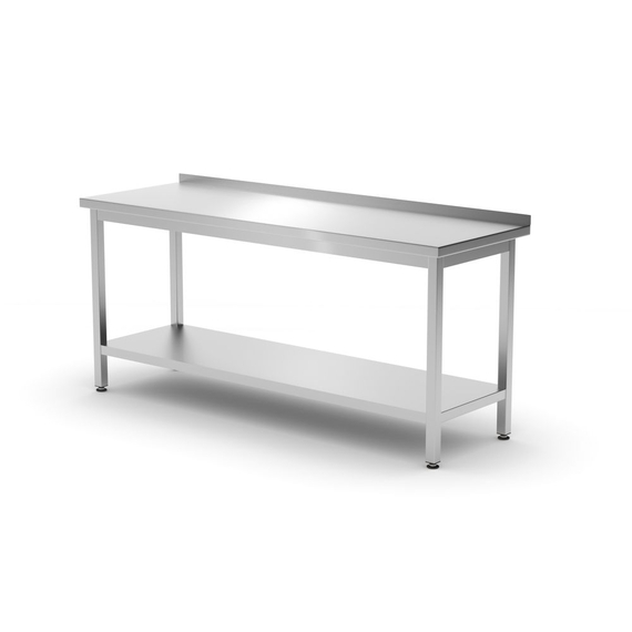 Hendi Wandtisch mit Ablage – verschraubt, Tiefe 600 mm, Profi Line, 1800x600x(H)850mm Hendi Wandtisch mit Ablage – verschraubt, Tiefe 600 mm, Profi Line, 1800x600x(H)850mm