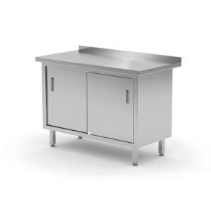 Hendi Wandtischschrank mit Schiebetüren – verschweißt, Profi Line, 1200x600x(H)850mm