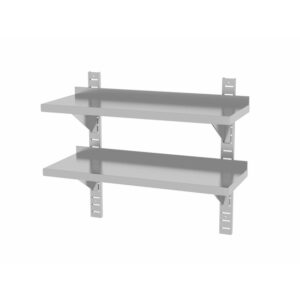 Hendi Doppelwandregal, einstellbar, mit 2 Halterungen, 800x300x(H)600mm