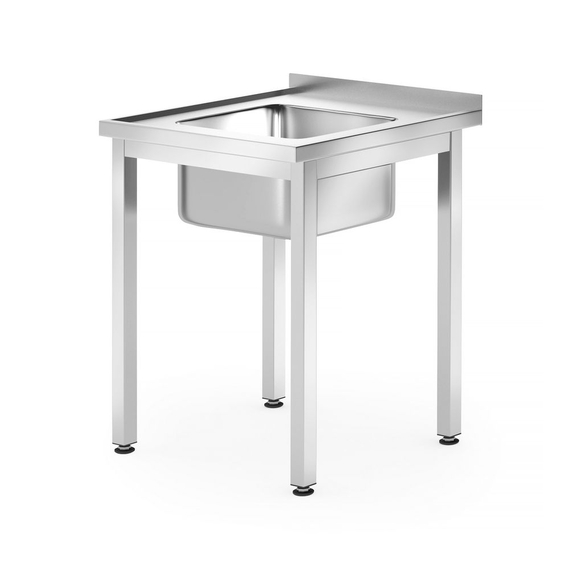 Hendi Spültisch – verschraubt, Tiefe 600 mm, Profi Line, Waschbecken in der Mitte, 600x600x(H)850mm Hendi Spültisch – verschraubt, Tiefe 600 mm, Profi Line, Waschbecken in der Mitte, 600x600x(H)850mm