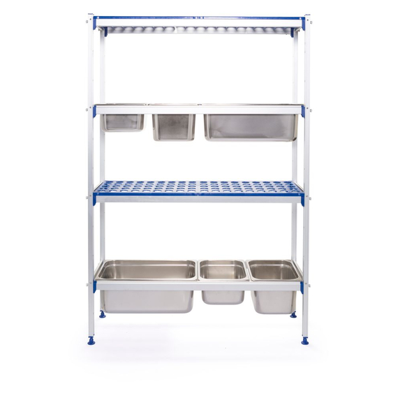 Hendi Regalsystem aus Aluminium für GN Behälter, 1120x355x(H)1685mm Hendi Regalsystem aus Aluminium für GN Behälter, 1120x355x(H)1685mm