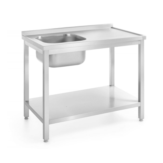 Hendi Waschtisch mit Ablage – verschraubt, Tiefe 600 mm, Profi Line, Spüle links, 1000x600x(H)850mm Hendi Waschtisch mit Ablage – verschraubt, Tiefe 600 mm, Profi Line, Spüle links, 1000x600x(H)850mm