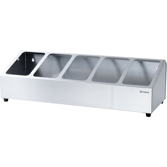 Edelstahl Ständer für Gastronormbehälter - 5 x GN 1/4 (150 mm) 2 Edelstahl Ständer für Gastronormbehälter - 5 x GN 1/4 (150 mm)