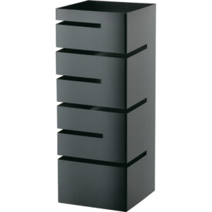 Edelstahl Buffet-Ständer niedrig, Einschübe winklig, 150x150x355 mm (BxTxH), schwarz