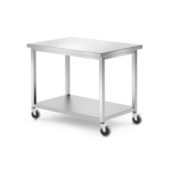 Hendi Mobiler Tisch, mit Ablage – verschraubt, Kitchen Line, 1000x700x(H)850mm Hendi Mobiler Tisch, mit Ablage – verschraubt, Kitchen Line, 1000x700x(H)850mm