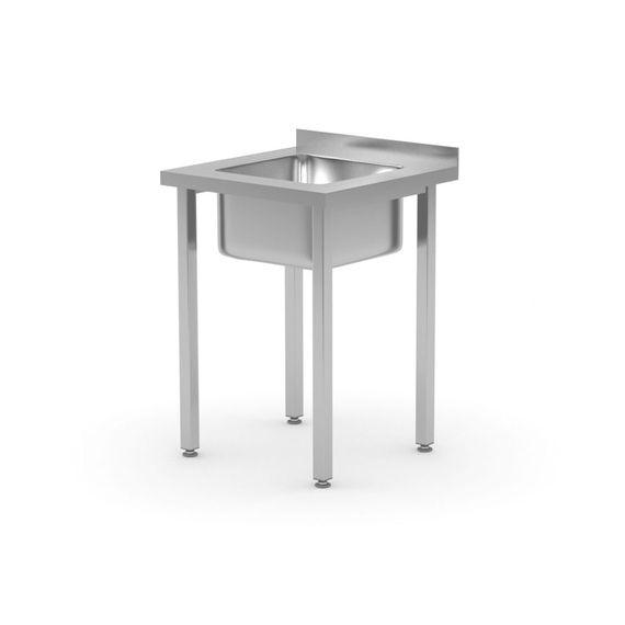 Hendi Spültisch, verschraubt, Kitchen Line, Waschbecken in der Mitte, 600x600x(H)850mm Hendi Spültisch, verschraubt, Kitchen Line, Waschbecken in der Mitte, 600x600x(H)850mm