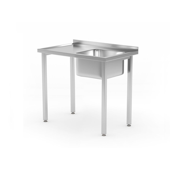 Hendi Spültisch, verschraubt, Kitchen Line, Spülbecken auf der rechten Seite, 800x600x(H)850mm Hendi Spültisch, verschraubt, Kitchen Line, Spülbecken auf der rechten Seite, 800x600x(H)850mm