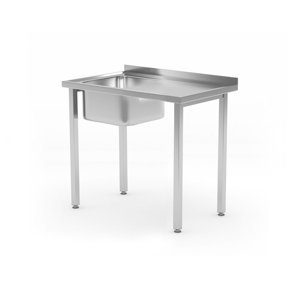 Hendi Spültisch, verschraubt, Kitchen Line, Spülbecken auf der linken Seite, 800x600x(H)850mm Hendi Spültisch, verschraubt, Kitchen Line, Spülbecken auf der linken Seite, 800x600x(H)850mm