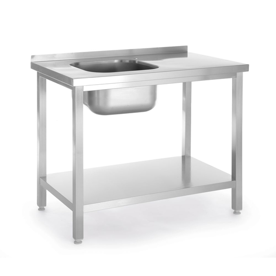 Hendi Spültisch mit Ablage, verschraubt, Kitchen Line, Spülbecken auf der linken Seite, 800x600x(H)850mm Hendi Spültisch mit Ablage, verschraubt, Kitchen Line, Spülbecken auf der linken Seite, 800x600x(H)850mm