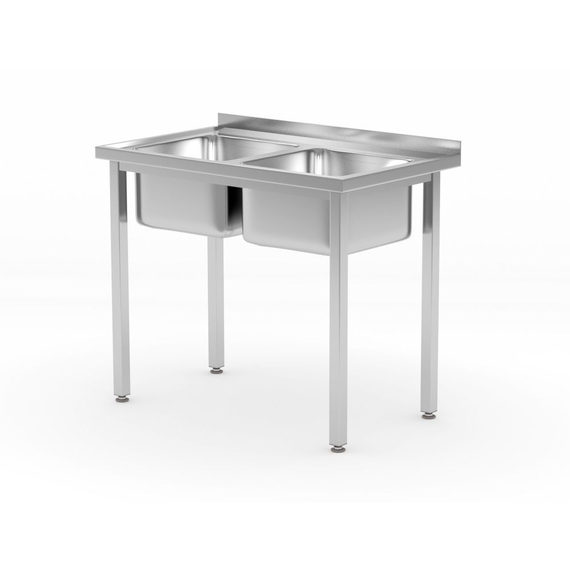 Hendi Tisch mit 2 Spülbecken – verschraubt, Kitchen Line, 1000x600x(H)850mm Hendi Tisch mit 2 Spülbecken – verschraubt, Kitchen Line, 1000x600x(H)850mm