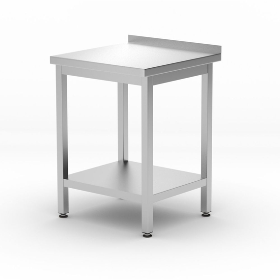 Hendi Wandtisch mit Ablage – verschraubt, Tiefe 600 mm, Kitchen Line, 600x600x(H)850mm Hendi Wandtisch mit Ablage – verschraubt, Tiefe 600 mm, Kitchen Line, 600x600x(H)850mm