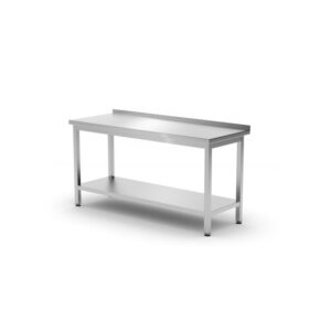 Hendi Wandtisch mit Ablage – verschraubt, Tiefe 600 mm, Kitchen Line, 1200x600x(H)850mm