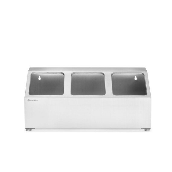 Hendi Halterung für Gastronorm-Behälter, 3 Fächer, 512x245x(H)215mm Hendi Halterung für Gastronorm-Behälter, 3 Fächer, 512x245x(H)215mm