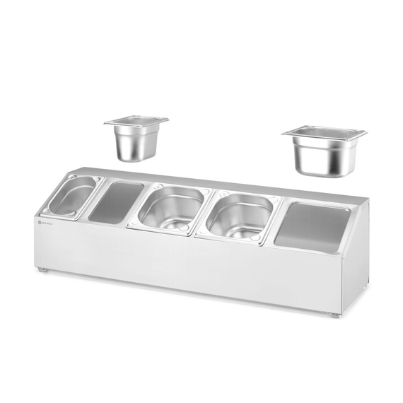 Hendi Halterung für Gastronorm-Behälter, 5 Fächer, 745x245x(H)215mm 4 Hendi Halterung für Gastronorm-Behälter, 5 Fächer, 745x245x(H)215mm