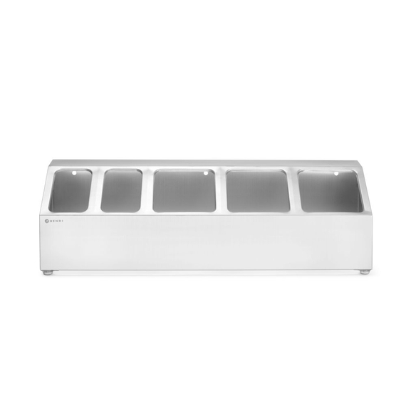 Hendi Halterung für Gastronorm-Behälter, 5 Fächer, 745x245x(H)215mm Hendi Halterung für Gastronorm-Behälter, 5 Fächer, 745x245x(H)215mm