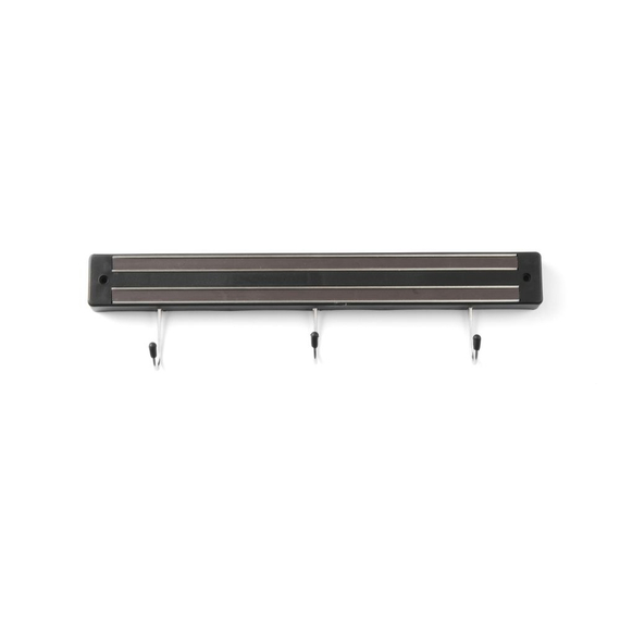Hendi Messermagnetleiste mit Haken, 3 Haken, Schwarz, (L)340mm Hendi Messermagnetleiste mit Haken, 3 Haken, Schwarz, (L)340mm