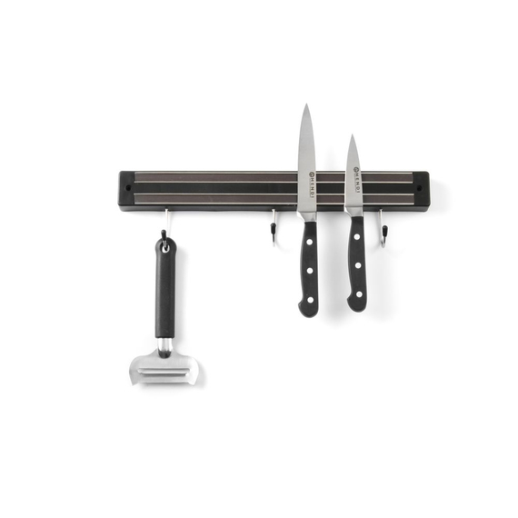Hendi Messermagnetleiste mit Haken, 3 Haken, Schwarz, (L)340mm 1 Hendi Messermagnetleiste mit Haken, 3 Haken, Schwarz, (L)340mm