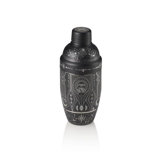 Nocturn Shaker Tattoo, 0,5 ltr., Ø 8,5 cm, schwarz, gold, Chromnickelstahl 18/8 Nocturn Shaker Tattoo, 0,5 ltr., Ø 8,5 cm, schwarz, gold, Chromnickelstahl 18/8