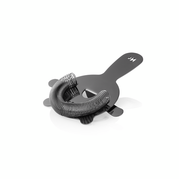 Nocturn Barsieb mit Feder, 4 Zinken, Ø 8 cm, gun metal, Chromnickelstahl 18/8 Nocturn Barsieb mit Feder, 4 Zinken, Ø 8 cm, gun metal, Chromnickelstahl 18/8