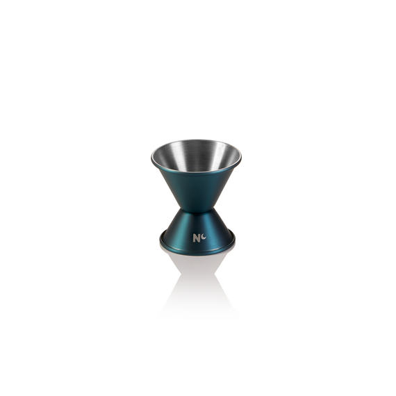 Nocturn Jigger, 2/4 cl, Ø 4,5 cm, Höhe 6 cm, blau matt, Chromnickelstahl 18/8 Nocturn Jigger, 2/4 cl, Ø 4,5 cm, Höhe 6 cm, blau matt, Chromnickelstahl 18/8