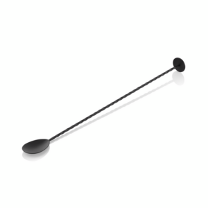 Nocturn Barlöffel Twisted, mit Stößelende, 33,5 cm, schwarz matt, Chromnickelstahl 18/8