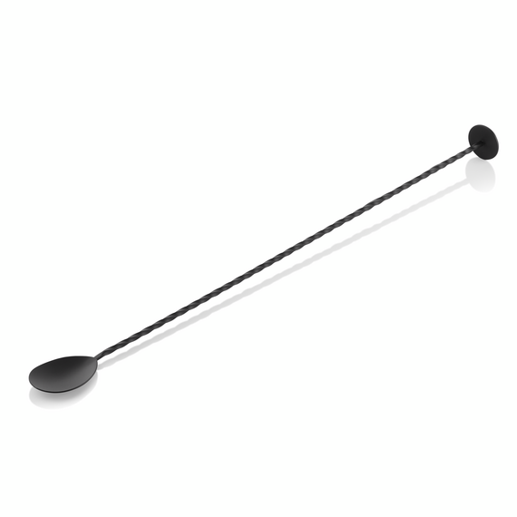 Nocturn Barlöffel Twisted, mit Stößelende, 40 cm, schwarz matt, Chromnickelstahl 18/8 Nocturn Barlöffel Twisted, mit Stößelende, 40 cm, schwarz matt, Chromnickelstahl 18/8