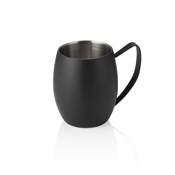 Nocturn Moscow Mule, 0,38 ltr., Ø 10 cm, Höhe 11,5 cm, schwarz matt, doppelwandig, Chromnickelstahl 18/8 Nocturn Moscow Mule, 0,38 ltr., Ø 10 cm, Höhe 11,5 cm, schwarz matt, doppelwandig, Chromnickelstahl 18/8