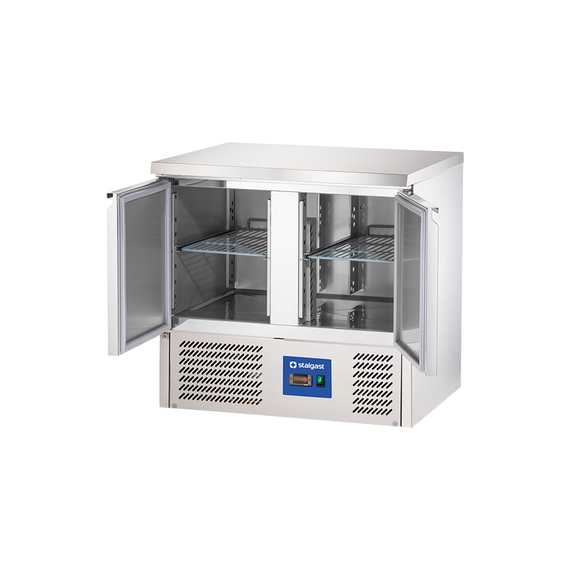 Starline Edelstahl Kühltisch, 2-türig, GN 1/1, 900x700x875 mm (BxTxH), ohne Aufkantung 1 Starline Edelstahl Kühltisch, 2-türig, GN 1/1, 900x700x875 mm (BxTxH), ohne Aufkantung