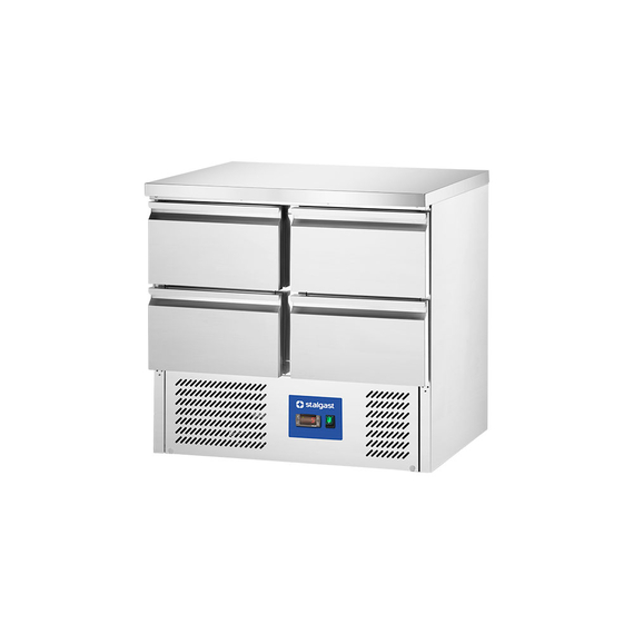 Starline Edelstahl Kühltisch mit vier Schubladen GN 1/1, 900x700x875 mm (BxTxH), ohne Aufkantung Starline Edelstahl Kühltisch mit vier Schubladen GN 1/1, 900x700x875 mm (BxTxH), ohne Aufkantung