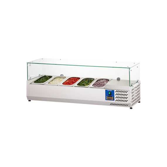 Starline Pizzakühlaufsatz mit Glasabdeckung, 5x GN1/4, 1200x335x440 mm (BxTxH) Starline Pizzakühlaufsatz mit Glasabdeckung, 5x GN1/4, 1200x335x440 mm (BxTxH)