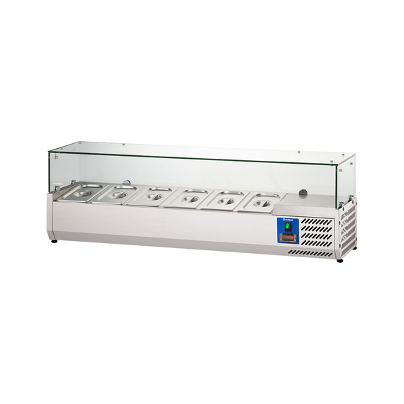 Starline Edelstahl Pizzakühlaufsatz mit Glasabdeckung, 6x GN 1/4, 1400x335x440 mm (BxTxH) Starline Edelstahl Pizzakühlaufsatz mit Glasabdeckung, 6x GN 1/4, 1400x335x440 mm (BxTxH)