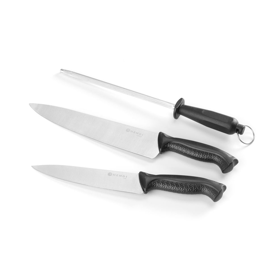 Hendi Messer- und Schärfwerkzeugsatz, Schwarz, (L)380mm Hendi Messer- und Schärfwerkzeugsatz, Schwarz, (L)380mm
