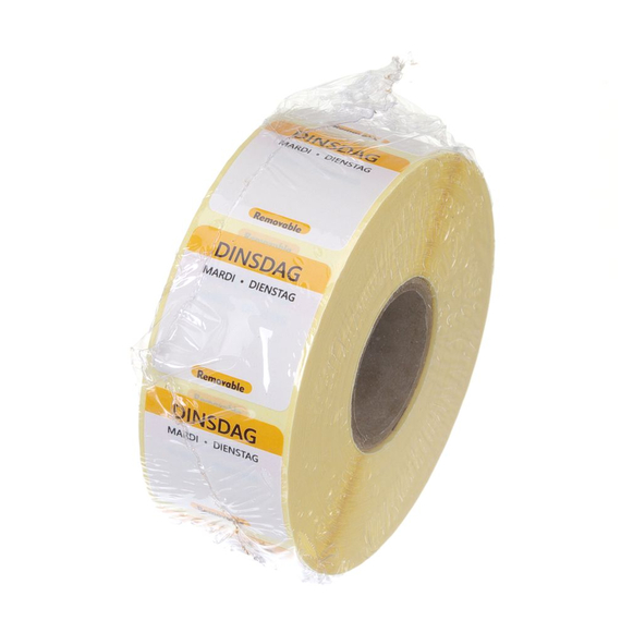 Hendi Täglich anwendbare Lebensmittelsicherheitsetiketten, mehrfach verwendbar, leicht entfernbar , Dienstag, Gelb, 1000 Stk., 25x25mm 1 Hendi Täglich anwendbare Lebensmittelsicherheitsetiketten, mehrfach verwendbar, leicht entfernbar , Dienstag, Gelb, 1000 Stk., 25x25mm