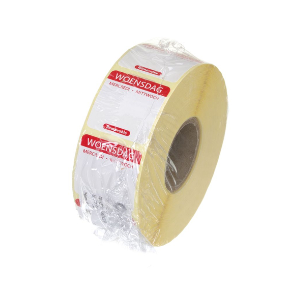Hendi Täglich anwendbare Lebensmittelsicherheitsetiketten, mehrfach verwendbar, leicht entfernbar , Mittwoch, Rot, 1000 Stk., 25x25mm 1 Hendi Täglich anwendbare Lebensmittelsicherheitsetiketten, mehrfach verwendbar, leicht entfernbar , Mittwoch, Rot, 1000 Stk., 25x25mm